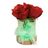 Lâmpada de Flor Rosa Famosa na Internet com Luz de Cristal e Base de Madeira Maciça, Dia dos Namorados, Festival Qixi, Decoração de Aniversário, Presente de Feriado