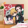 Pintura a Óleo Digital DIY Demon Slayer Zenitsu Tanjiro Personagem de Anime Nezuko Pintura a Óleo Acrílica Pintada à Mão