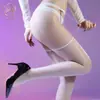 Medias Ultrafinas Brillantes y Lustrosas Hasta la Rodilla para Chicas Atrevidas, Medias de Tubo de Verano Black Aurora con Liguero, Medias de Muslo Sexy y Atractivas