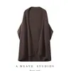 Cardigan Francês Batwing 100% Lã Pura para Mulheres Cobertura Solta Peça Externa Emagrecedora Versátil para Primavera e Outono Malha Estilosa