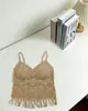 Camisola de Encaje con Borlas de Nuevo Estilo para Mujer, Estilo Delgado de Verano con Copas, Ropa Interior Adelgazante, Hermoso Top Base para Espalda