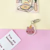 Chaveiro de Urso Coração Girly Japonês e Coreano Celeb da Internet Coelho Desenho Animado Fofo Pingente de Bolsa Pingente de Conjunto de Fones de Ouvido Simples