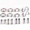 Pendientes de acero inoxidable de 16 mm para piercings de labios, cejas, nariz y cuerpo, en stock. Fabricantes.