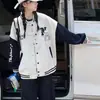 Chaqueta para niña 2026 nueva moda de otoño casual con bloques de color, chaqueta de béisbol versátil para niños de secundaria