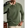 [Malha de Luxo Lã Modal] Suéter Masculino de Malha Grossa com Gola Seagull para Primavera e Outono Lã Merino para o Dia a Dia