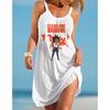 2022 Explosões AliExpress Europeu e Americano Transfronteiriço Urbano Feminino Casual Sexy Impressão Digital 3D NFL Vestido de Alça
