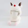 Chapéu infantil com capuz de rena estilo coreano, chapéu de pelúcia com chifres de desenho animado, chapéu cachecol para cobrir o rosto de crianças para outono e inverno