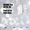 Adornos Colgantes de Copo de Nieve Tridimensionales de Cartón 6 Piezas Set Atmósfera de Año Nuevo Decoraciones para Árbol de Navidad Suministros de Decoración de Fondo