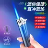 Encendedor inflable creativo a prueba de viento de alto valor de color degradado de llama azul, encendedor compacto de regalo para damas, encendedor de cigarrillos al por mayor