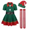 Disfraces de Navidad para niños, disfraces de elfo de Navidad, atuendos de cosplay para padres e hijos, atuendos verdes de Navidad para hombres y mujeres adultos