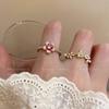 Anillo Abierto de Perla de Flor de Cerezo para Mujer Verano 2024 Nueva Moda Anillo de Dedo Distintivo Nicho de Lujo Ligero Anillo de Dedo de Alta Gama