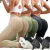 Bestseller transfronteiriço: Calça de yoga feminina cintura alta com costas em V, calça fitness que levanta o bumbum, leggings esportivas de corrida de alta elasticidade e amigáveis à pele