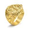 Estilo Retro Europeo y Americano Figura Egipcia Antigua Faraón Anubis Bestia Divina Anillo de Acero de Titanio Anillo Personalizado para Hombre en stock