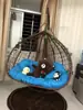 Cadeira de Balanço Suspensa Ninho de Pássaro em Ferro Forjado, Cadeira Suspensa de Rattan, Balanço Cesta Suspensa, Varanda Interna Externa Novo Modelo Cadeira de Balanço Preguiçosa para Lounge