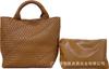 Bolsa Tecida de Grande Capacidade para Mulheres, Bolsa Tote Tecida Grande, Moderna e Versátil, Bolsa com Alça de Pulso Dupla, Bolsa de Compras