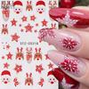 Pegatinas para uñas de alce de nariz roja transfronterizas, estrellas navideñas, muñeco de nieve, copo de nieve, pegatinas para uñas al por mayor