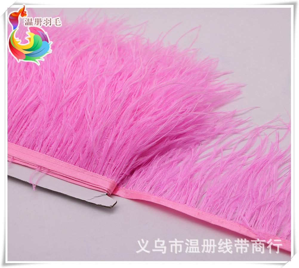 5 dark pink ostrich feather fr