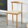 Silla de Comedor para Uso Doméstico, Nueva Silla Simple de Hierro Forjado con Forma de Cuerno, Taburete de Ocio para Estudio, Silla de Comedor Comercial de Imitación de Madera Maciza con Respaldo