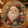 Decoración Colgante de Corona de Santa de Nuevo Producto Transfronterizo Adorno Acrílico DIY de Santa Claus Navideño