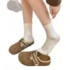 Novedad Otoño 2025 Zapatos Estilo Birkenstock con Bordado de Diseño, Velcro, Aumento Oculto de Altura, Chanclas Cerradas Populares de Celebridades de Internet