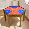 Mesa Sólida de Madera para Ajedrez y Cartas para Entretenimiento al Aire Libre, Mesa Pentagonales de Seis Esquinas Estilo Chino, Mesa con Patas de Perro para Jugar Cartas y Juegos