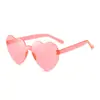 Nuevas Gafas de Sol Sin Marco con Forma de Corazón Estilo Coreano para Niñas, Disponibles en Múltiples Colores, Perfectas para Fotos de Vacaciones y Atuendos Llamativos