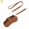 Bolsa Sencilla de Cuero con Doble Cuerda Estilo Japonés y Coreano, Bolsa Portátil para Colgar en el Cuello, Bolsa de Almacenamiento para Gafas de Sol, Bolsa de Viaje para Gafas