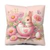 Fronha de Travesseiro Rosa com Estampa de Coelho de Desenho Animado Nova Impressão Digital Transfronteiriça Capa para Almofada Decoração de Casa Sofá Quarto