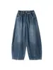 Pantalones vaqueros de pierna ancha para niñas, nuevos pantalones de primavera y otoño de cintura alta, holgados, rectos, hasta el suelo, pantalones casuales de moda para niños mayores