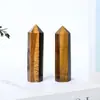 Atacado Pedra Olho de Tigre Natural Prisma Hexagonal Coluna de Cristal Multi-Energia Decoração de Sala de Estar Ornamentos Artesanato Pedra Bruta