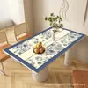 Tapete de Mesa de Jantar de Luxo Leve de Alta Qualidade Jiuzhi Manor, Impermeável, à Prova de Poeira, Anti-queimadura, Sem Dispersão e Isolante Térmico, Tapete Protetor de Couro para Mesa