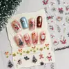 Pegatinas retro para decoración de uñas navideñas chapadas en oro, con una estética japonesa, suave y femenina, con lindos diseños de árboles de Navidad