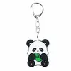 Llavero Creativo de Panda Lindo de Dibujos Animados Colgante de Decoración para Mochila de Estudiante Accesorio de Acrílico Regalo
