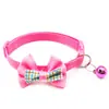 Collar de Cuadros con Lazo para Mascota Collar para Gato Cachorro Nariz Gato Pajarita Collar para Cachorro Suministros para Mascotas