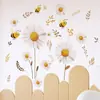 Adesivo de Parede Planta Florzinha Margarida Abelha Estilo Pastoral Decalque de Flores Sala de Estar Quarto de Crianças Adesivos de Decoração de Parede