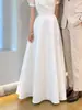 Vestido de novia ligero estilo coreano con escote cuadrado de satén, mangas cortas sencillas, sensación de alta gama, adecuado para fotografía de viajes al aire libre y banquetes, elegante vestido de novia para mujer, venta al por mayor