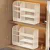 Gabinete con Espejo Caja de Almacenamiento Baño Lápiz Labial Mascarilla Artículos Varios Estante de Almacenamiento Multicapa Cosméticos Cuidado de la Piel Estante de Almacenamiento para Escritorio