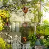 Decoración de Metal Retro de Nuevo Producto Transfronterizo Amazon Cadena de Lluvia Triple Nido Colgante Creativo Corazón para Patio con Campana