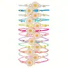 Popular Colorido Set de 12 Pulseras Tejidas a Mano de Girasol Pulsera con Colgante de Aleación Estilo Bohemio para Mujeres