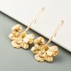 ZA com europeu e americano exagerado Nova Moda flor longa orelha gancho eardrop simples temperamento dourado brincos brincos para as mulheres