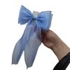 Pinza para el cabello color azul sirena y albaricoque ~ lazo grande con destellos brillantes y finos, clip superior para la parte posterior de la cabeza, accesorios para el cabello con temperamento para mujeres.