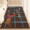 Tapete Simples de Desenho Animado Imitando Caxemira Sala de Estar Dachshund Longo Tapete Decorativo de Chão Resistente a Manchas e Fácil de Cuidar Quarto Tapete de Cama
