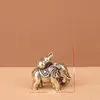 Enfeites de Elefante em Latão Puro, um Par de Elefantes Que Trazem Boa Sorte e Riqueza, Enfeites de Decoração de Mesa de Elefante em Cobre, Artesanato