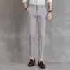 Pantalones Negros para Hombre Pantalones de Nueve Puntos Corte Recto Ajustado Pies Pequeños Casual Estilo Coreano Moderno Pantalones de Traje Modernos para Hombre