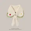 Oferta Especial Invierno Nuevo Estilo Bola de Lana Tejida Oso de Dibujos Animados Flor de Fresa Bufanda Cálida para Niños Niñas y Niños