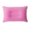 Almohada Cuadrada Flocada para Soplar con la Boca, Almohada de Cuello Plegable Portátil, Artefacto de Viaje para Exteriores, Almohada Inflable de TPU, Almohada Inflable para Volar