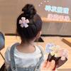 Peine para el cabello roto en la parte posterior de la cabeza de los niños, peine con inserto de flor para niña, horquilla de acabado con flequillo para niña de celebridades de Internet 2022