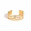 Pulseiras Irregulares Personalizadas Europeias e Americanas Transfronteiriças Design de Nicho Pulseiras Abertas Pulseiras Largas Plissadas da Moda Clássicas para Mulheres