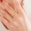Anillo Vintage de Bambú Cepillado para Mujer, Diseño de Nicho de Lujo Ligero, Sensación de Alta Gama, Estilo Chino Nuevo, Temperamento Exquisito, Anillo Abierto Incrustado con Diamantes