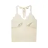 Moda Feminina Primavera 2026 Ins Celebridade da Internet Tendência Quente Casual Renda Alcinha Decote V Cetim Dupla Face Curta Costas Abertas Camisola